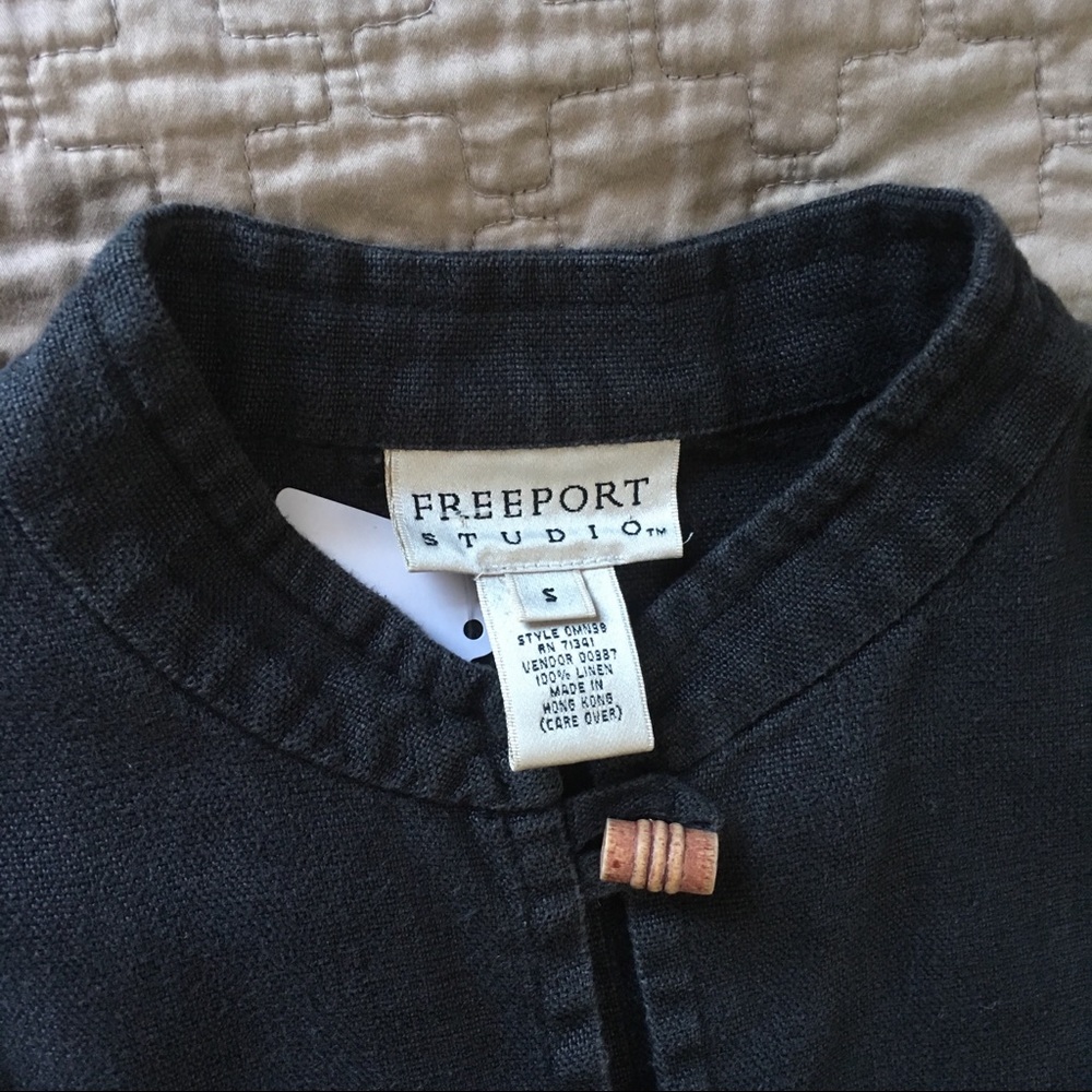 Freeport Studio Black 100% Linen Maxi Dress